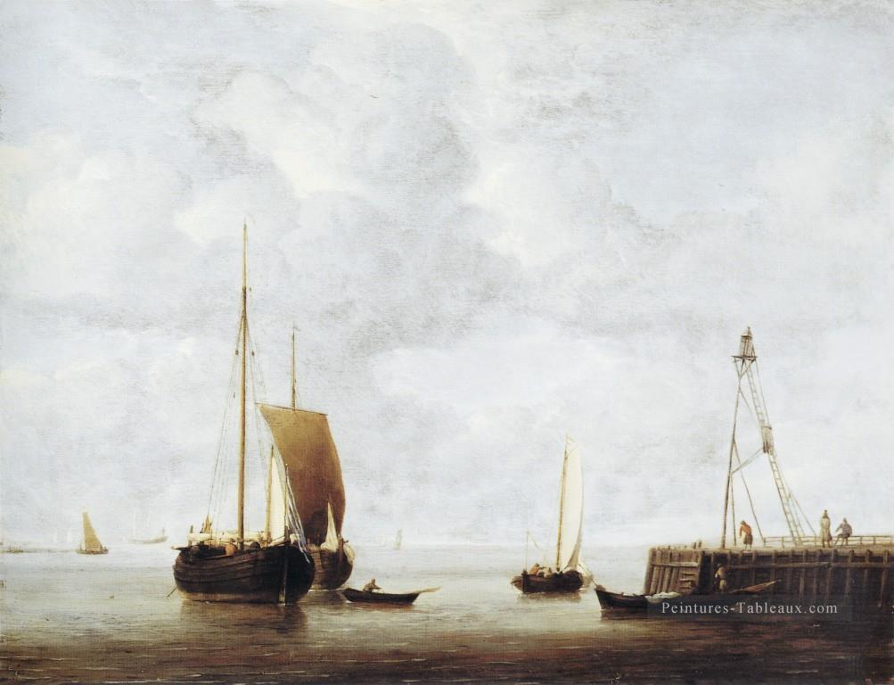 Hoeker marin Willem van de Velde le Jeune Bateau paysage marin Peintures à l'huile